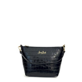 Borsa a spalla SAINT BARTH ALINE BAG - Croco Nero 00645I